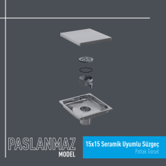 15x15 Seramik Uyumlu Yer Süzgeci