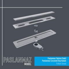 Paslanmaz Yalıtım Etekli Paslanmaz Çerçeveli Duş Kanalı