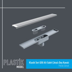 Klasik Seri Q50 Alt Sabit Çıkışlı Plastik Duş Kanalı