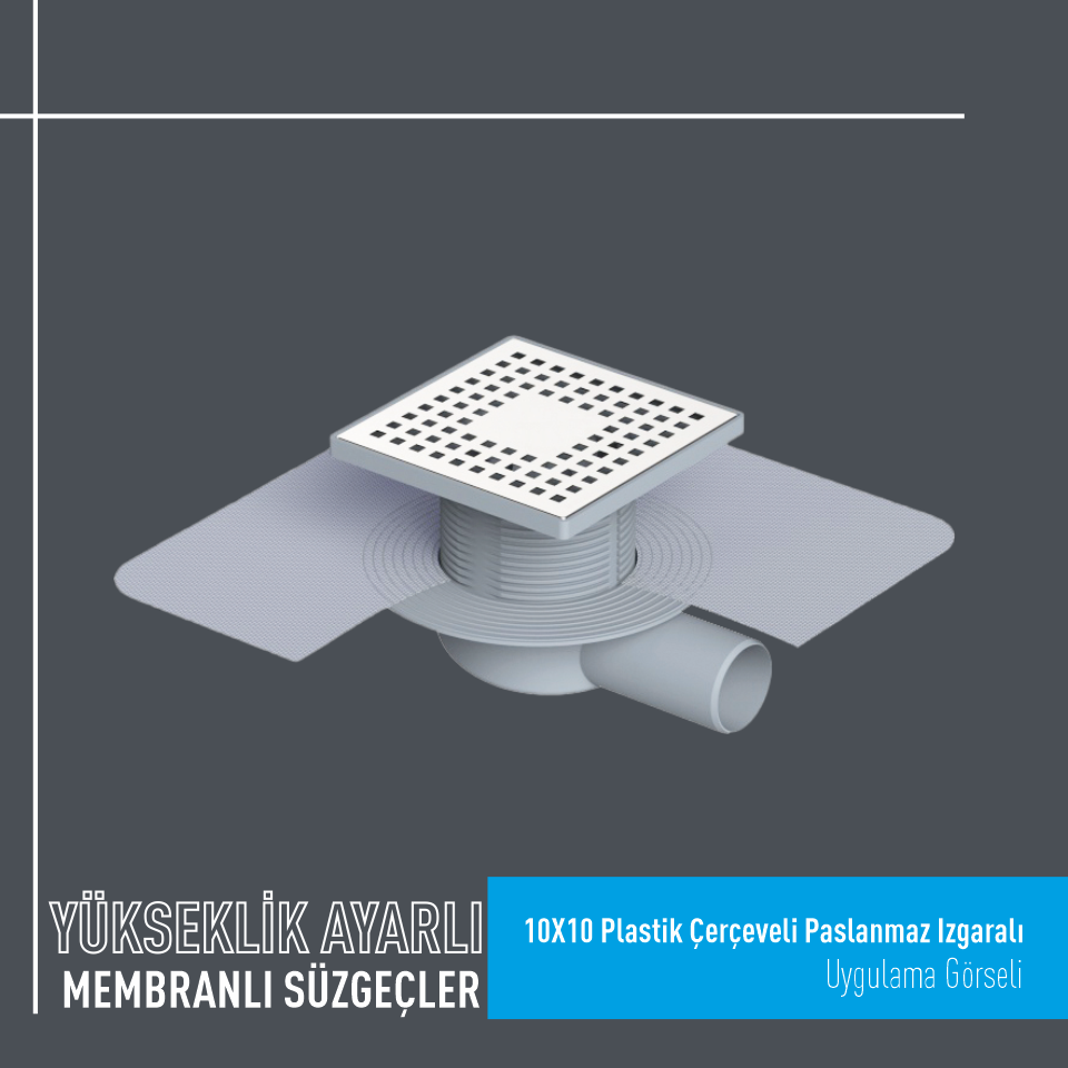 15x15 Plastik Çerçeveli Membranlı Süzgeç Takımı Yandan Çıkışlı