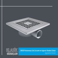 20x20 Paslanmaz Izgaralı ve Çerçeveli Süzgeçler